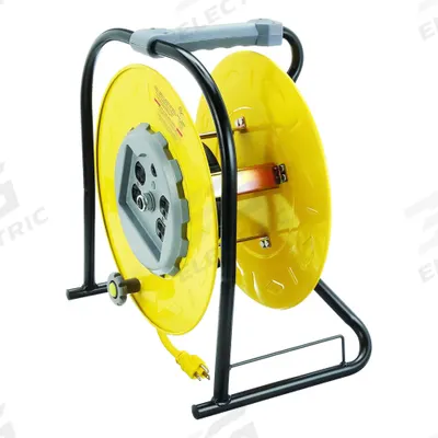 APPROVED VENDOR Extension Cord Reel: 100 ft Cord Lg, 12 AWG, 5-20R Retractable End, SJTW - Hand-Winding Cord Reels