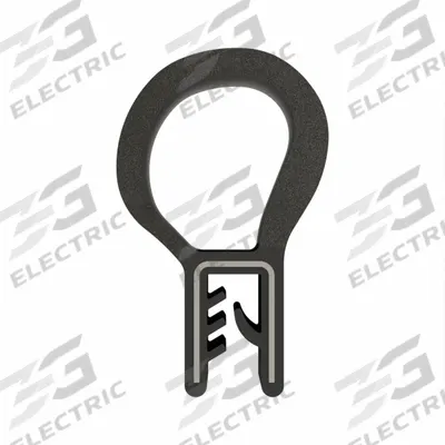 FAIRCHILD Trim Seal: Top Bulb, 10 ft Overall Lg, Rubber Outer, Sponge Bulb, 5/8 in Leg Lg - Round-Bulb Edge Trim Seals