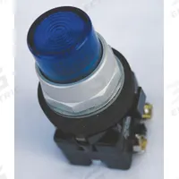 EATON Extended Push Button: Blue, 30 mm Mounting Size, Non-Metallic, Momentary (MPN HT8GBBL1). Key specifications — Brand: EATON; Action: Momentary; Series: HT800; Push Button Material Type: Non-Metallic.