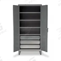 STRONG HOLD Storage Cabinet: 36 in x 24 in x 78 in, Swing Handle & Padlock Hasp, 12 ga Panel Thick (MPN 36-244-3DB). Key specifications — Cabinet Color: Dark Gray; Method of Construction: Welded; Base Type: Legs; Assembled: Assembled; Mobility: Stationary; Adjustable Shelves: (4) Adjustable; Cabinet Finish: Baked Enamel; Cabinet Material: Steel.