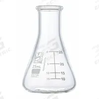 GLOBE SCIENTIFIC Erlenmeyer Flask: 25 mL, Colorless, Conical, A, 0 Compatible with Stopper Size (MPN 8400025). Key specifications — Shape: Conical; Body Color: Colorless; Brand: GLOBE SCIENTIFIC; Compatible with Stopper Size: 0; USP Specification: Type I.