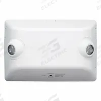 Emergency Lighting Unit: 6 W Lamp Watt, 50 W Emergency Watt, 120/277V AC, 2 Lamp Heads, Surface, LED (MPN EVHC12ID-06L). Key specifications — Input Voltage: 120/277V AC; Housing Material: Thermoplastic; Mounting Type: Surface; Housing Color: White; Lighting Technology: LED; CA Title 20 Compliant: Yes; Environmental Rating: Damp Location Rated; Remote Capable: No.