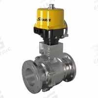 SHARPE Electrically Actuated Two-Way Ball Valve: 2 1/2 in, CF8M Stainless Steel, 120V, Two-Piece (MPN 4350034320). Key specifications — Included Mounting: ISO 5211 Actuator Mounting Pad; Brand: SHARPE; Actuator Features: Thermal Overload Protection.