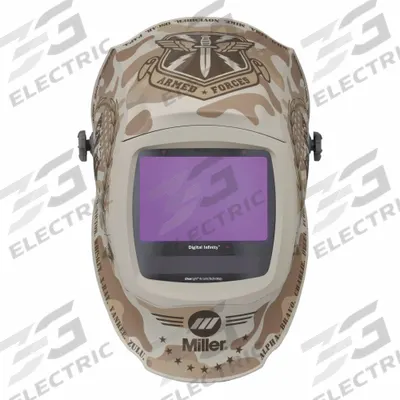 MILLER ELECTRIC Welding Helmet: Auto-Darkening, 4 Arc Sensors, Camouflage, Patriotic, W8-W13 - Auto-Darkening Welding Helmets - Graphic