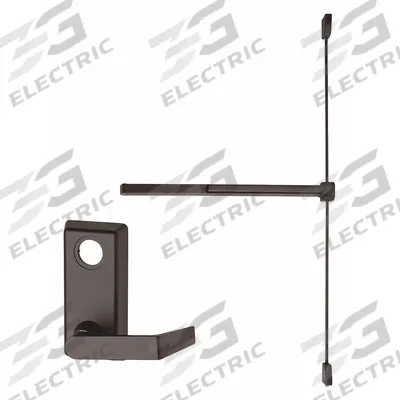 VON DUPRIN Surface Vertical Rod: 3 ft Max Door Wd - Surface Vertical Rod Push Bars