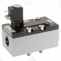 AVENTICS Solenoid Air Control Valve: Series 581, Single Solenoid, Five-Way / Two-Position, 24V DC (MPN 5813110100). Key specifications — attr1077643: Plug-In; attr1093108: Solenoid Coil Included; attr1077629: AVENTICS; attr1077665: Internal Pilot; attr1077689: Spring Return; attr1077692: 581; attr1077625: 5813110100; attr1077679: Non-Locking.