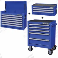 WESTWARD Rolling Cabinet Kit: 14 Drawers, Light Duty, Keyed, 26 3/4 in W x 18 in D x 60 3/8 in H (MPN 361LN6). Key specifications — attr1116680: Blue; attr1116684: Ball Bearing; attr1116690: WESTWARD; attr1116659: Keyed; attr1116661: Rolling Tool Cabinet 26-3/4 in W x 18 in D x 33-25/64 in H.