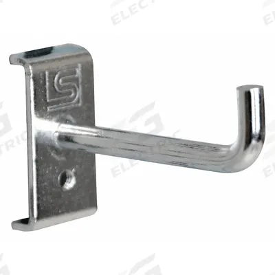 TRESTON Single Rod Pegboard Hook: 1 7/8 in x 1 31/32 in x 1 3/4 in, 5 Hooks, Screw-In - Hooks for Square-Hole Pegboard