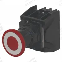 EATON Mushroom Head Push Button: 30 mm, Metallic, Mushroom Head Profile, 1NO/1NC (MPN E34EX853RD24). Key specifications — Manufacturer Part Number: E34EX853RD24; Product Type: Push Button Operators; Series: E34; Brand: EATON; AC Contact Rating: 10 A @ 600 V; Action: Maintained/Maintained; DC Contact Rating: 2.5 A @ 250 V; Operator Illumination: Illuminated.