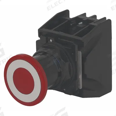 EATON Mushroom Head Push Button: 30 mm, Metallic, Mushroom Head Profile - Illuminated Mushroom-Head Push Buttons