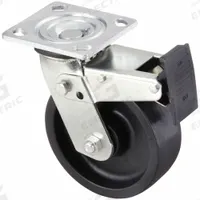 APPROVED VENDOR Plate Caster: Swivel, Total Lock, Polypropylene, 6 in Wheel Dia., 2 in Wheel Wd (MPN P21S-PB060R-14-TB). Key specifications — Brand: APPROVED VENDOR; Wheel/Tread Color: Black; Roll Up: Swivel with Total Lock.