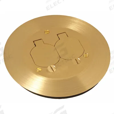 RACO Floor Box Cover: Round, Brass - Brass Electrical Floor Box Covers