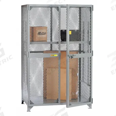 LITTLE GIANT Bulk Storage Locker: 49 in x 27 in x 78 in, 1 Adj Shelf, Legs, Gray, Gray - Industrial Ventilated Shelf Cabinets