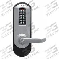 KABA E-PLEX Electronic Keyless Lock: Keypad, ADA Compliant, Chrome (MPN E5010XKWL-626-41). Key specifications — Product Type: Electronic Keyless Lock; Manufacturer Part Number: E5010XKWL-626-41; Access Method: Keypad; Key Override Options: Kaba 90 Keyway.