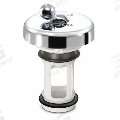 APPROVED VENDOR Drain Stopper: 1 3/8 in Overall Dia, Plastic, Chrome-Plated, Silver - Stoppers & Plugs for Sink Drains
