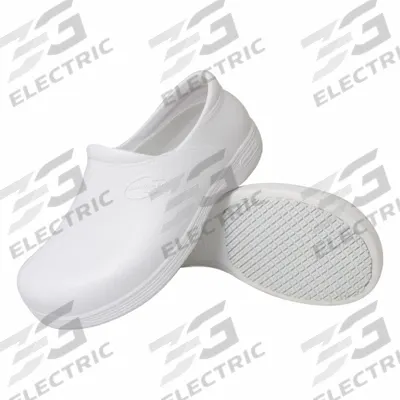 GENUINE GRIP Clog: W, 10 Size, White, Loafer Shoe - Clog-Style Plain-Toe Shoes