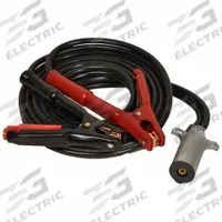 ASSOCIATED EQUIP Jumper Cables: Crimped, 5 AWG, Std Jaw, 15 ft Cable Lg, Black, Copper (MPN 6142). Key specifications — Cable Connection Type: Crimped; Cable Wire Gauge: 5 AWG; Jaw Type: Standard Jaw; Cable Jacket Color: Black; Cable Wire Material: Copper; Brand: ASSOCIATED EQUIP.