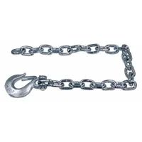 BUYERS PRODUCTS Safety Chain: Slip Hook Attachment, Heavy Duty, 43, 6 1/2 in Overall Wd (MPN BSC3835). Key specifications — Brand: BUYERS PRODUCTS; Color of Cable: Silver; Material: Carbon Steel; Attachment Style: Slip Hook; Duty Capacity: Heavy Duty; Finish: Zinc Plated.