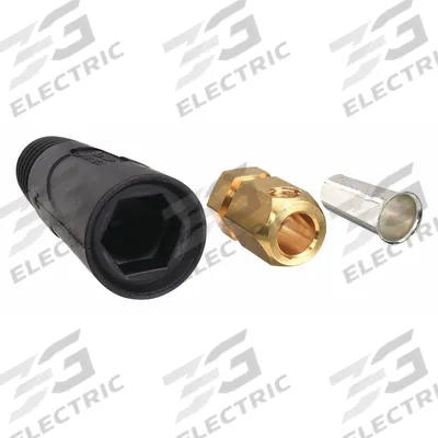 LINCOLN ELECTRIC Cable Receptacle: 1/0 AWG to 2/0 AWG, Single Ball-Point - Dinse-Style Welding Cable Connectors