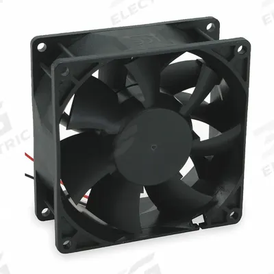 Dayton Axial Fan: 84 cfm Airflow @ 0.000 in SP, 3 1/8 in Ht, 1 1/2 in Dp, Lead Wires - Standard Square Axial Fans