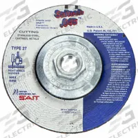 SAIT Depressed Center Cut-Off Wheel: Type 27, 4 1/2" x 0.045" x 5/8"-11, Ceramic, 60 Grit, Saitech (MPN 23319). Key specifications — Series: Saitech; Brand: UNITED ABRASIVES-SAIT.