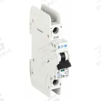EATON IEC Miniature Circuit Breaker: 10 A Amps, 48V DC, 10kA at 277/480V AC, Screw Clamp, FAZ-NA (MPN FAZ-C10/1-NA-SP). Key specifications — Brand: EATON; DC Voltage Rating: 48V DC; Max. AIR Rating: 10kA at 277/480V AC; Terminal Connection: Screw Clamp; AC Voltage Rating: 277/480V AC.