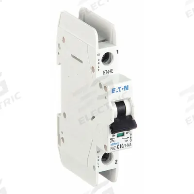 EATON Miniature Circuit Breaker: 10 A Amps, 48V DC, 10kA at 277/480V AC, Screw Clamp - C-Curve, 1-Pole UL489 DIN Rail-Mount Miniature Circuit Breakers