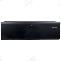 MONTEZUMA Utility Box: 47 1/4 in W 17 1/4 in D 14 1/4 in H, Steel, Black, Hinged Lid, Keyed (MPN MKDB47B). Key specifications — attr1116905: Black; attr1116917: Hinged; attr1116946: MONTEZUMA; attr1116904: Keyed.