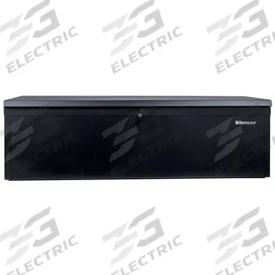 MONTEZUMA Utility Box: 47 1/4 in W 17 1/4 in D 14 1/4 in H, Steel, Black, Hinged Lid - Steel Tool Boxes