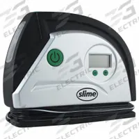SLIME 12-Volt Digital Tire Inflator: 99 psi Max Air Pressure, 0 psi Min Air Pressure, 12 V Volt (MPN 40088). Key specifications — Includes: Multi-Purpose Air Adapters; Housing Material: Plastic; Brand: SLIME.
