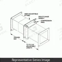 HAMMOND MANUFACTURING Wireway Adjustable Fitting: 4 in Wd, 4 in Ht, Stainless Steel, Smooth Brushed (MPN 1487CXSS). Key specifications — Brand: HAMMOND MANUFACTURING; Finish: Smooth Brushed; Material: Stainless Steel; Overall Length: 1.5 in to 13.5 in.