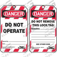 CONDOR Lockout Tag: Danger, Do Not Operate, Plastic, Remarks, Write-On Surface, English, Danger, Tag (MPN 48RU10)