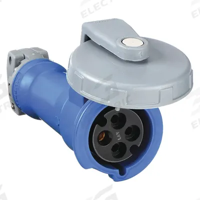 HUBBELL Pin and Sleeve Connector: Blue, 250V AC, Three Phase, 30 A, 3 Pole, 4 Wire - Washdown-Rated Connectors