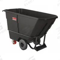 SUNCAST COMMERCIAL Tilt Truck: 13.5 cu ft, 1,350 lb, 59 1/4 in L x 27 3/4 in W x 34 7/8 in H, Black (MPN RMTTHD50). Key specifications — Color: Black; Brand: SUNCAST COMMERCIAL; Caster/Wheel Configuration: (2) Swivel with Brake.