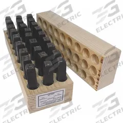 YOUNG BROS. STAMP WORKS Hand Stamp Kit: A thru Z/A thru Z, Period/Period (.), 1/4 in Character Ht (MPN 06273). Key specifications — Material: Steel; Brand: YOUNG BROS. STAMP WORKS; Characters Included: Period (.).