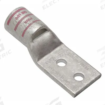 BURNDY Compression Lug: For 500 kcmil/535 kcmil/550 kcmil, Stranded Wire, 3/8 in Stud Size - Two-Hole Compression Lugs
