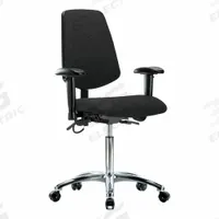 ESD Task Chair: Fabric, Arms Included, Ht Range 21 1/2 in to 29 in, 18 1/2 in Seat Wd, 17 in Seat Dp (MPN BR-ESD-FMBCH-MB-CR-T1-A1-NF-EC-ESDBLK). Key specifications — Foot Support: No; Back Tilt Backward: 13.5°; Back Tilt Forward: 10.5°; Base Material: Aluminum; Brand: APPROVED VENDOR; Product Type: ESD Task Chair; ESD-Safe: ESD-Safe; Seat Tilt Backward: 3°.