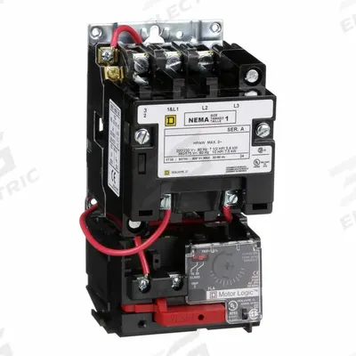 SCHNEIDER Magnetic Motor Starter: Non-Reversing, 3 Poles, NEMA Size 1, 27 A - Non-Reversing Starters with Electronic Overloads