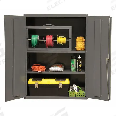 DURHAM MFG Storage Cabinet: 36 in x 18 in x 48 in, Swing Handle & Keyed, 16 ga Panel Thick - Industrial Shelf Cabinets