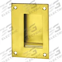 ROCKWOOD Recessed Pull Handle: Threaded Holes, Brass, Gold, Tray, 5 in Overall Lg, Rectangular (MPN 94.3). Key specifications — Mounting Type: Threaded Holes; Brand: ROCKWOOD; Color: Gold; Finish: Polished Clear Coated; Material Family: Brass.