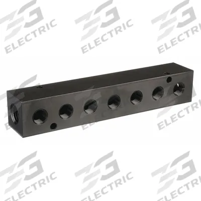 PNEUMADYNE Pipe Manifold Fitting: Inline, NPT x NPT, Rectangle, Aluminum, 1/2 in NPT - Air & Fluid Block Manifolds