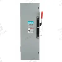 SIEMENS Safety Switch: Fusible, 30 A, Three Phase, 600V AC, Galvanized Steel, Indoor (MPN DTF361). Key specifications — Brand: SIEMENS.