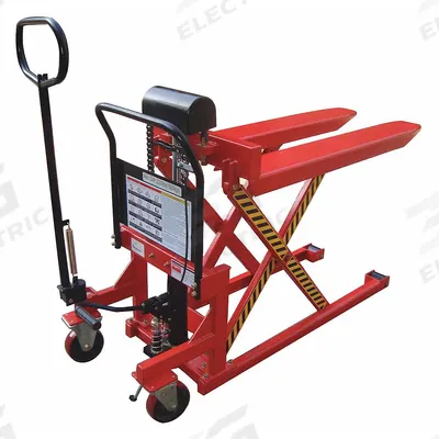 Dayton High-Lift Pallet Jack: 2,200 lb, Steel, Narrow Fork, 44 in L x 21 in W Forks - Manual High-Lift Pallet Jacks
