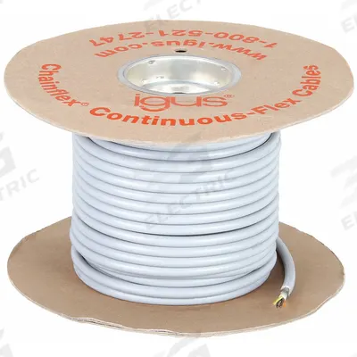 CHAINFLEX Control Cable: 16 AWG, 5 Conductors, 100 ft, PUR Jacket - Continuous Flexing Control Cables