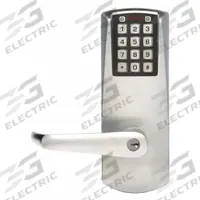 POWERPLEX Electronic Keyless Lock: 2 1/4 in Door Thick - Max, Push Button, Chrome (MPN P206AXSLL62641)