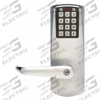 POWERPLEX Electronic Keyless Lock: 2 1/4 in Door Thick - Max, Push Button - Electronic Keyless Access Deadbolts