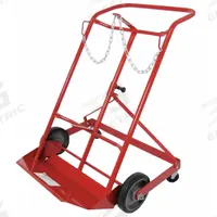 DAYTON Cylinder Hand Truck: 500 lb, Side by Side, 2 Cylinder, 23 in W x 10 in D Nose Plate (MPN 34D674). Key specifications — attr1343829: DAYTON; attr1343789: Red; attr1343794: Chain.