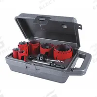 MORSE Hole Saw Kit: 12 Pieces, 1 15/16 in Max. Cutting Dp, Bi-Metal, 5/6 Teeth per Inch (MPN MHS100). Key specifications — attr1098178: 5/6; attr1098172: MORSE.
