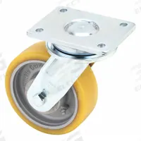 APPROVED VENDOR Plate Caster: Swivel, No Brake, Polyurethane, 6 in Wheel Dia, 2 in Wheel Wd, Slot (MPN LO-GTH 150K). Key specifications — Wheel Bearing Type: Ball; Wheel/Tread Color: Yellow; Brand: APPROVED VENDOR; Caster Type: Swivel.