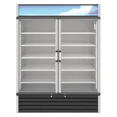 HOSHIZAKI Refrigerated Merchandiser: 78 in x 60 in x 29 3/4 in, Silver, Swing, 5 Shelves - Glass Door Refrigerator Merchandisers